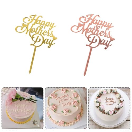 Acryl-Kuchendekorationsset zum Muttertag, für atemberaubende Dessert-Präsentationen, goldfarben, 10 Stück Acryl-Kuchendekorationsset zum Muttertag, für atemberaubende Dessert-Präsentationen, goldfarben, 10 Stück von SPORTARC