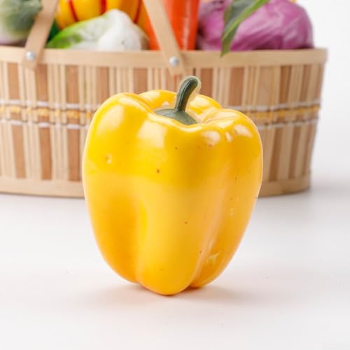 PVC Gefälschtes Gemüsemodell für Puppenhäuser enthält realistische Knoblauch-, Süßkartoffel- und Gurken-Designs (gelber Pfeffer) von SPORTARC