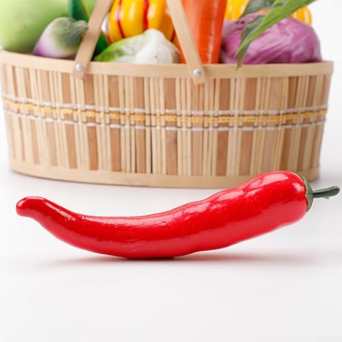 PVC Gefälschtes Gemüsemodell für Puppenhäuser enthält realistische Knoblauch-, Süßkartoffel- und Gurken-Designs (roter Pfeffer) von SPORTARC