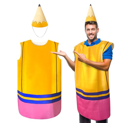 SPORTBANG Bleistiftkostüm für Erwachsene, Gelb, Unisex, Cosplay-Outfit für Halloween SPORTBANG Bleistiftkostüm für Erwachsene, Gelb, Unisex, Cosplay-Outfit für Halloween von SPORTBANG