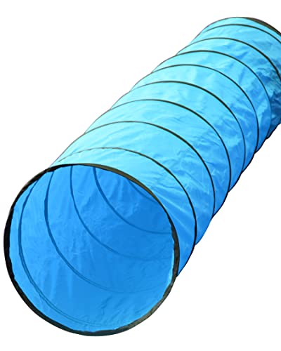 SPORTIKEL24 Agility Spieltunnel Blau – 3 m Länge, Ø 60 cm – Flexibler Spieltunnel für Hundetraining & Parcours – von Superhund von SPORTIKEL24