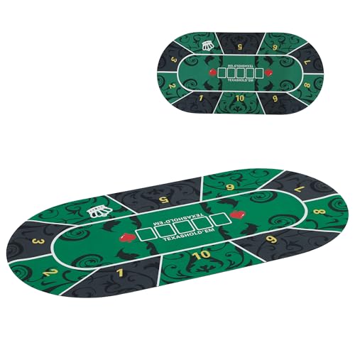 SPORTNOW Pokermatte, Pokertischplatte, 180 x 90 cm, bis zu 10 Spieler, inkl. Transporttasche, rutschfestes Design, wasserfest, grün und schwarz SPORTNOW Pokermatte, Pokertischplatte, 180 x 90 cm, bis zu 10 Spieler, inkl. Transporttasche, rutschfestes Design, wasserfest, grün und schwarz von SPORTNOW