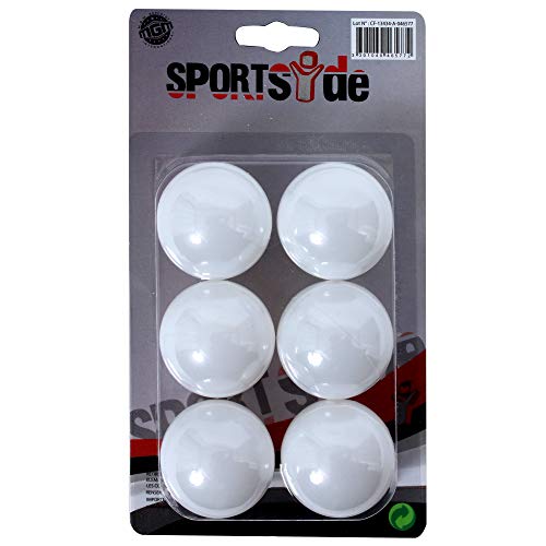 SPORTSIDE - 6 Tischtennisbälle - Schlägerspiel - Tischtennis - Sportzubehör - Outdoor-Spiel - 046577 - Weiß - Kunststoff - 4 cm - Sportartikel von SPORTSIDE