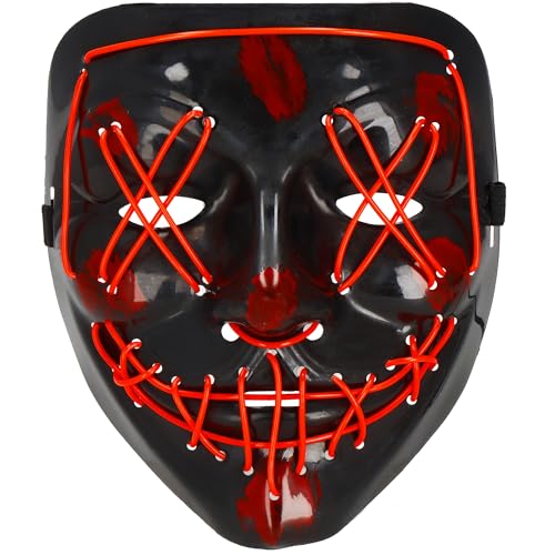 SPRINGOS Halloween Maske batteriebetriebene LED Maske 3 Lichtmodi von SPRINGOS