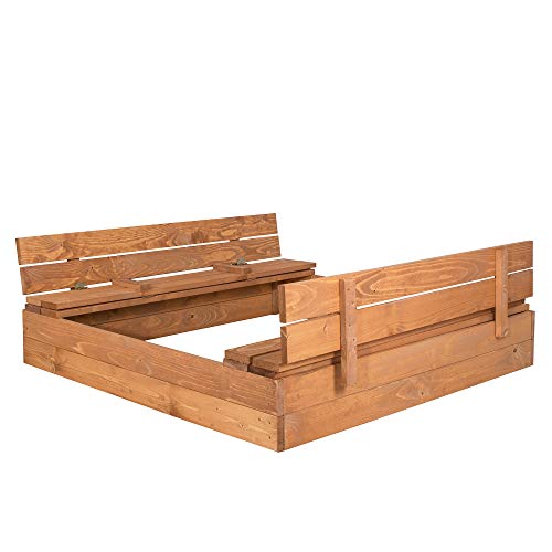 SPRINGOS Kindersandkasten mit Sitzbänken Holzsandkasten 120 x 120 cm inkl. Bodenvlies Holz Imprägniert SPRINGOS Kindersandkasten mit Sitzbänken Holzsandkasten 120 x 120 cm inkl. Bodenvlies Holz Imprägniert von SPRINGOS