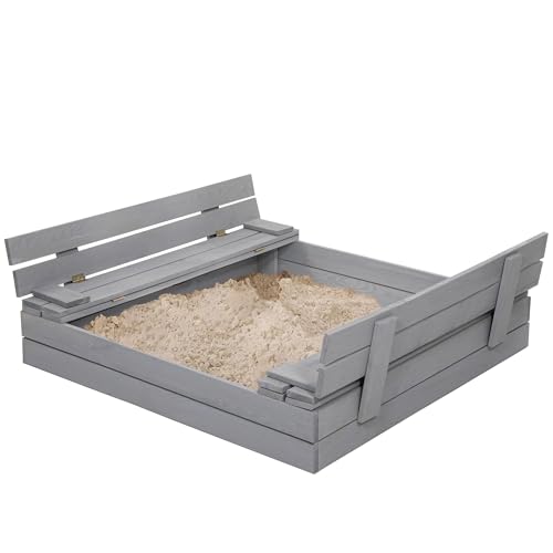 SPRINGOS Kindersandkasten mit Sitzbank Holz inkl. Abdeckplane Vliesstoff 120 x 120 cm SPRINGOS Kindersandkasten mit Sitzbank Holz inkl. Abdeckplane Vliesstoff 120 x 120 cm von SPRINGOS