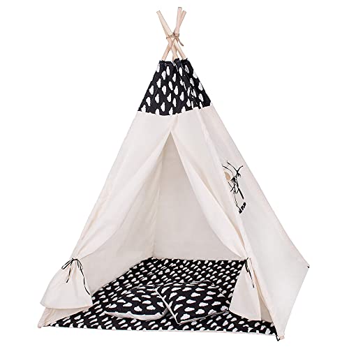 SPRINGOS Kinderzelt Kinder Tipi Zelt Bodenmatte Kissen Baumwolle 160 x 120 x 100 cm Kinderspielzelt SPRINGOS Kinderzelt Kinder Tipi Zelt Bodenmatte Kissen Baumwolle 160 x 120 x 100 cm Kinderspielzelt von SPRINGOS