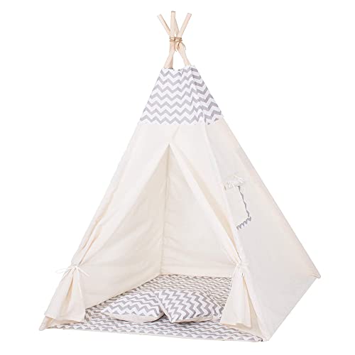 SPRINGOS Kinderzelt Kinder Tipi Zelt Bodenmatte Kissen Baumwolle 160 x 120 x 100 cm Kinderspielzelt SPRINGOS Kinderzelt Kinder Tipi Zelt Bodenmatte Kissen Baumwolle 160 x 120 x 100 cm Kinderspielzelt von SPRINGOS