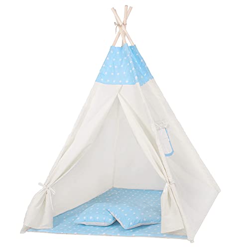 SPRINGOS Kinderzelt Kinder Tipi Zelt Bodenmatte Kissen Baumwolle 160x120x100 cm Kinderspielzelt SPRINGOS Kinderzelt Kinder Tipi Zelt Bodenmatte Kissen Baumwolle 160x120x100 cm Kinderspielzelt von SPRINGOS