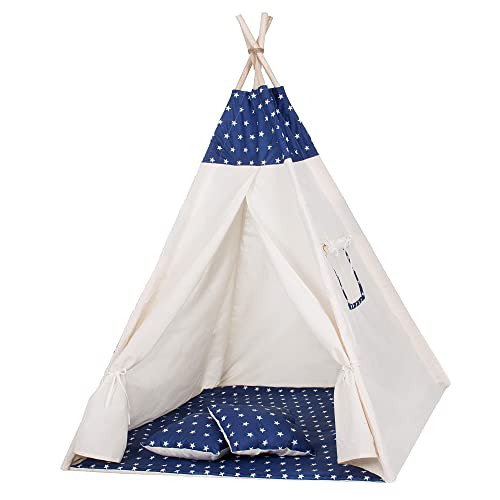 SPRINGOS Kinderzelt Kinder Tipi Zelt Bodenmatte Kissen Baumwolle 160x120x100 cm Kinderspielzelt SPRINGOS Kinderzelt Kinder Tipi Zelt Bodenmatte Kissen Baumwolle 160x120x100 cm Kinderspielzelt von SPRINGOS