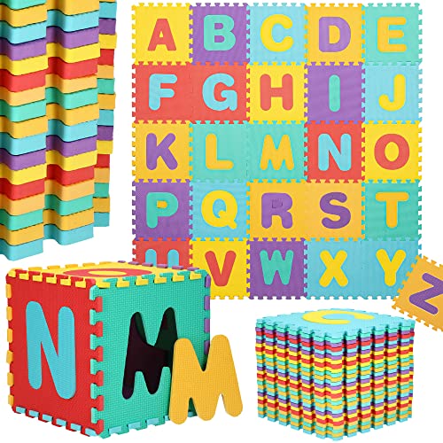 SPRINGOS Puzzlematte Spielmatte 26 Puzzles Bunte Buchstaben Lernmatte für Babys 170 x 150 x 1 cm Eva-Schaum Kinderspielteppich für Kleinkinder von SPRINGOS