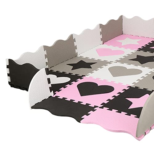 SPRINGOS Puzzlematte Spielmatte 36 Teile Lernmatte für Babys 150 x 150 x 1 cm Eva-Schaum Anti-Rutsch-Oberfläche Kinderspielteppich mit Umrandung von SPRINGOS