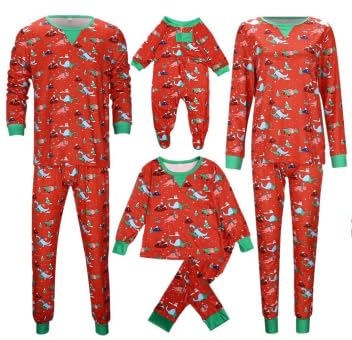 2025 Matching Family Christmas Pyjamas Homewear Sets for Winter - Funny Unisex Xmas Sleepwear Couples Pyjamas Parent-Child Pyjamas with Christmas Tree Pattern (#A05 Red, 7-8 Years) von SPSMOKH