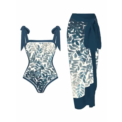 Badeanzug für Damen, zweiteiliger Badeanzug, passende Chiffon-lange Röcke, V-Ausschnitt, seitliche Bademode, Bikinis mit Sarong, Strandbedeckung, 2-teiliger Badeanzug, Bikini, Strandkleidung (Typ - 14 Badeanzug für Damen, zweiteiliger Badeanzug, passende Chiffon-lange Röcke, V-Ausschnitt, seitliche Bademode, Bikinis mit Sarong, Strandbedeckung, 2-teiliger Badeanzug, Bikini, Strandkleidung (Typ - 14 von SPSMOKH