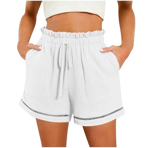 Damen-Shorts, elastisch, hohe Taille, gerades weites Bein, Bermuda, Damen-Shorts, Strand, Kreuzfahrt, lässig, Wandern, Reisen, Sport, niedlich, bequem, modisch, Arbeit, Sommer, Culottes für Damen, mit Damen-Shorts, elastisch, hohe Taille, gerades weites Bein, Bermuda, Damen-Shorts, Strand, Kreuzfahrt, lässig, Wandern, Reisen, Sport, niedlich, bequem, modisch, Arbeit, Sommer, Culottes für Damen, mit von SPSMOKH
