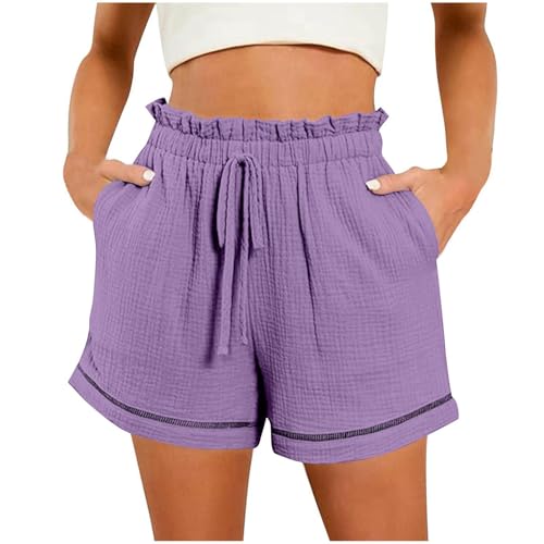 Damen-Shorts, elastisch, hohe Taille, gerades weites Bein, Bermuda, Damen-Shorts, Strand, Kreuzfahrt, lässig, Wandern, Reisen, Sport, niedlich, bequem, modisch, Arbeit, Sommer, Culottes für Damen, mit Damen-Shorts, elastisch, hohe Taille, gerades weites Bein, Bermuda, Damen-Shorts, Strand, Kreuzfahrt, lässig, Wandern, Reisen, Sport, niedlich, bequem, modisch, Arbeit, Sommer, Culottes für Damen, mit von SPSMOKH