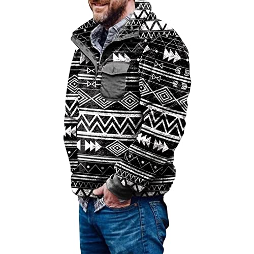 Herren Aztekenwolle Pullover - Ethnisch inspiriertes Button-Down-Wolloberteil Sherpa gefüttert Vintage Langarm Top Norweger Fleece Pullover mit Taschen Winter Weihnachten Warm Sweatjacke (TYPE - 1 Herren Aztekenwolle Pullover - Ethnisch inspiriertes Button-Down-Wolloberteil Sherpa gefüttert Vintage Langarm Top Norweger Fleece Pullover mit Taschen Winter Weihnachten Warm Sweatjacke (TYPE - 1 von SPSMOKH
