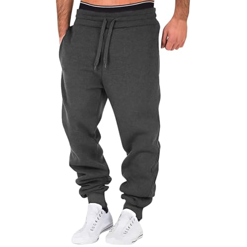 Herren-Jogginghose, konisch, einfarbig, Cargo-Jogginghose, Kordelzug, elastische Taille, Trainingshose mit Taschen, bequem, lockere Baumwolle, lässige Jogginghose für Fitnessstudio, Joggen (Dunkelgrau Herren-Jogginghose, konisch, einfarbig, Cargo-Jogginghose, Kordelzug, elastische Taille, Trainingshose mit Taschen, bequem, lockere Baumwolle, lässige Jogginghose für Fitnessstudio, Joggen (Dunkelgrau von SPSMOKH