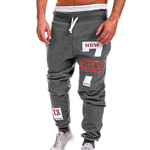 Herren-Jogginghose, konisch, einfarbig, Kordelzug, elastische Taille, Trainingshose mit Taschen, bequem, locker, Baumwolle, lässige Jogginghose für Fitnessstudio, Joggen (A1, Dunkelgrau, 3XL) von SPSMOKH