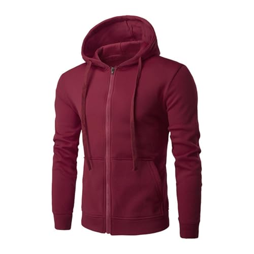 Kapuzenpullover für Herren, einfarbig, mit Kordelzug, lange Ärmel, locker, lässig, Sport, Sweatshirt, durchgehender Reißverschluss, lockere Jacke, schräge Taschen, Mäntel, winddicht, warm Kapuzenpullover für Herren, einfarbig, mit Kordelzug, lange Ärmel, locker, lässig, Sport, Sweatshirt, durchgehender Reißverschluss, lockere Jacke, schräge Taschen, Mäntel, winddicht, warm von SPSMOKH