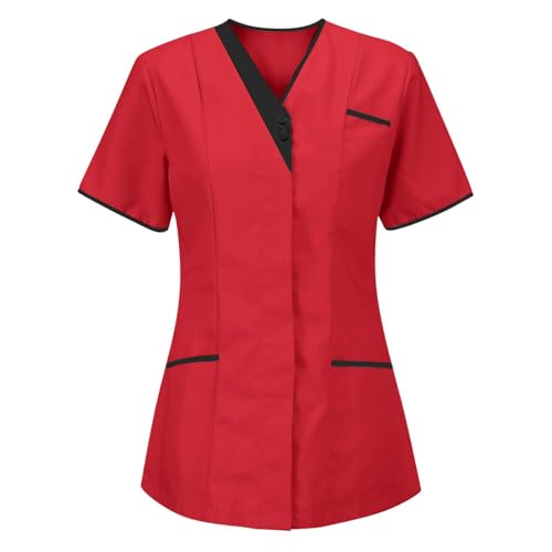 Krankenschwester-Top, Uniform, V-Ausschnitt, für Krankenschwestern, Tunika, Pflegeheim, Hemden für Damen, private Gesundheitspflege, Krankenhaus, medizinische Zahnärzte, Arbeitskleidung, Pfleger von SPSMOKH