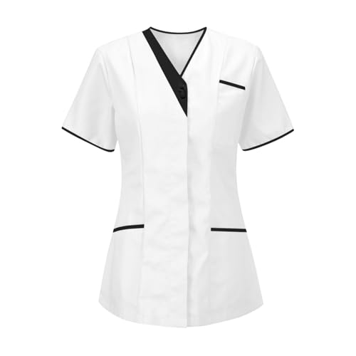 Krankenschwester-Top, Uniform, V-Ausschnitt, für Krankenschwestern, Tunika, Pflegeheim, Hemden für Damen, private Gesundheitspflege, Krankenhaus, medizinische Zahnärzte, Arbeitskleidung, Pfleger von SPSMOKH
