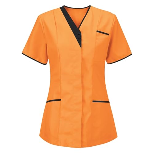 Krankenschwester-Top, Uniform, V-Ausschnitt, für Krankenschwestern, Tunika, Pflegeheim, Hemden für Damen, private Gesundheitspflege, Krankenhaus, medizinische Zahnärzte, Arbeitskleidung, Pfleger von SPSMOKH