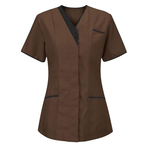 Krankenschwester-Top, Uniform, V-Ausschnitt, für Krankenschwestern, Tunika, Pflegeheim, Hemden für Damen, private Gesundheitswesen, Krankenhaus, medizinische Zahnärzte, Arbeitskleidung, Pfleger von SPSMOKH