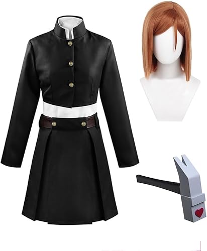 Nobara-Kugisaki Anime-Cosplay-Kostüm, Schuluniform, Nobara-Kugisaki, Blau/Schwarz, komplettes Set, Kleidung, japanische High School-Mädchen, Bühnenkleidung, Halloween, Party-Kostüm (Schwarz mit von SPSMOKH