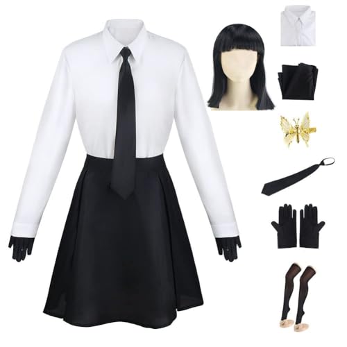 SPSMOKH Anime Bungo Stray Dogs Cosplay Kostüm Nakahara Chuuya Anime Figur Cosplay Kostüm Sammlung Uniformen Einheitliche Requisiten Full Set Perücken Halloween Karneval Party (Yosano Akiko, M) von SPSMOKH