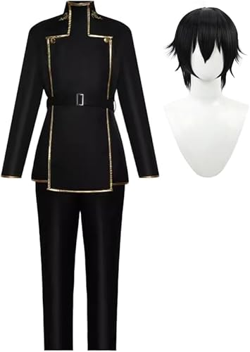 SPSMOKH Anime Code Geass: Lelouch of The Rebellion Cosplay Kostüm Komplette Sets Lelouch Cosplay Uniform Anzüge für Halloween Rollenspiel Outfits (Uniform Sets mit Perücke, XXL) von SPSMOKH