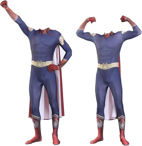 SPSMOKH Anime Homelander The Deep/Starlight Cosplay Kostüm Bodysuit Verkleidung Halloween Rollenspiel-Set Komplettes Outfit (Homelander, 130-140cm) von SPSMOKH