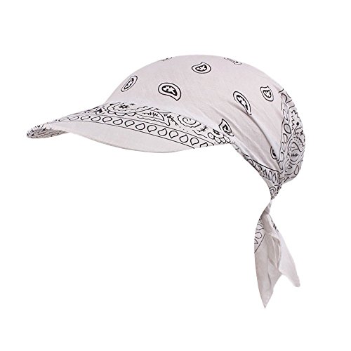 SPSMOKH Baumwollvisier Bandana - Blumendruck Sonnenhut Muslimischer Kopftuch Hut Golf Baseball Cap Geflochtene Mütze Anti-UV Turban Kopfbedeckung für Sommer Chemo Patienten (A1 Weiß, Einheitsgröße) SPSMOKH Baumwollvisier Bandana - Blumendruck Sonnenhut Muslimischer Kopftuch Hut Golf Baseball Cap Geflochtene Mütze Anti-UV Turban Kopfbedeckung für Sommer Chemo Patienten (A1 Weiß, Einheitsgröße) von SPSMOKH