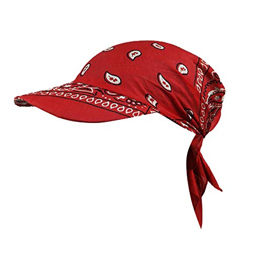 SPSMOKH Baumwollvisier Bandana – Sonnenhut mit Blumendruck, muslimischer Kopftuch, Golf-Baseballkappe, geflochtener Hut, Anti-UV-Turban-Kopfbedeckung für Sommer-Chemo-Patienten (A1, rot, Einheitsgröße SPSMOKH Baumwollvisier Bandana – Sonnenhut mit Blumendruck, muslimischer Kopftuch, Golf-Baseballkappe, geflochtener Hut, Anti-UV-Turban-Kopfbedeckung für Sommer-Chemo-Patienten (A1, rot, Einheitsgröße von SPSMOKH