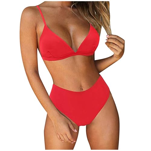 SPSMOKH Bikini-Sets für Damen, hohe Taille, Badeanzüge für Damen, Spaghettiträger, Triangel-Bikini, Badeanzug, zweiteilig, Push-Up, separate Bademode, Bikinihose, Ober-BH, Rot, Größe S SPSMOKH Bikini-Sets für Damen, hohe Taille, Badeanzüge für Damen, Spaghettiträger, Triangel-Bikini, Badeanzug, zweiteilig, Push-Up, separate Bademode, Bikinihose, Ober-BH, Rot, Größe S von SPSMOKH