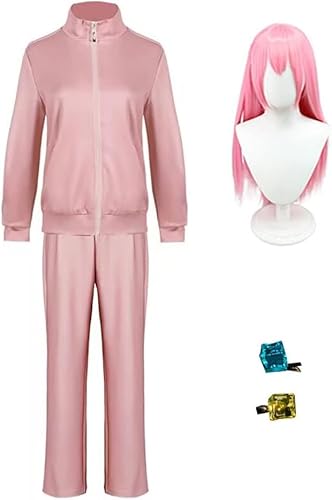 SPSMOKH Bocchi the Rock Cosplay Anime Goto Hitori Cosplay Kostüm Outfit Halloween Dress Up Outfits für Erwachsene (Goto Hitori enthält Perücke-2, S) von SPSMOKH
