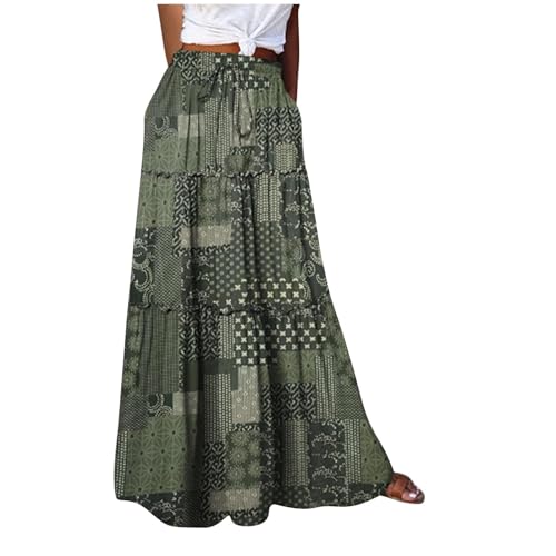 SPSMOKH Boho Maxi-Röcke für Frauen – Böhmischer Bustier-Rock, A-Linie, Strand, Bustier-Rock, Blumendruck, Vintage-Maxirock, modisch, Kuchen, schick, Druck, gerüschte Rüschen, elastische Taille (TYPE SPSMOKH Boho Maxi-Röcke für Frauen – Böhmischer Bustier-Rock, A-Linie, Strand, Bustier-Rock, Blumendruck, Vintage-Maxirock, modisch, Kuchen, schick, Druck, gerüschte Rüschen, elastische Taille (TYPE von SPSMOKH