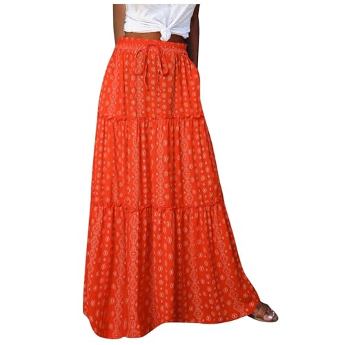 SPSMOKH Boho Maxi-Röcke für Frauen – Böhmischer Bustier-Rock, A-Linie, Strand, Bustier-Rock, Blumendruck, Vintage-Maxirock, modisch, Kuchen, schick, Druck, gerüschte Rüschen, elastische Taille (TYPE SPSMOKH Boho Maxi-Röcke für Frauen – Böhmischer Bustier-Rock, A-Linie, Strand, Bustier-Rock, Blumendruck, Vintage-Maxirock, modisch, Kuchen, schick, Druck, gerüschte Rüschen, elastische Taille (TYPE von SPSMOKH