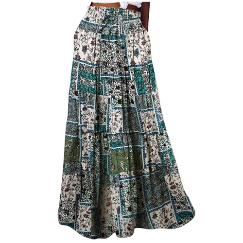 SPSMOKH Boho-Maxi-Röcke für Frauen – Bohemian-Bustier-Rock, A-Linie, Strand-Bustier-Rock, Blumendruck, Vintage-Maxirock, modisch, Kuchen, schick, Druck, gerüschte Rüschen, elastische Taille (TYPE - 6 SPSMOKH Boho-Maxi-Röcke für Frauen – Bohemian-Bustier-Rock, A-Linie, Strand-Bustier-Rock, Blumendruck, Vintage-Maxirock, modisch, Kuchen, schick, Druck, gerüschte Rüschen, elastische Taille (TYPE - 6 von SPSMOKH