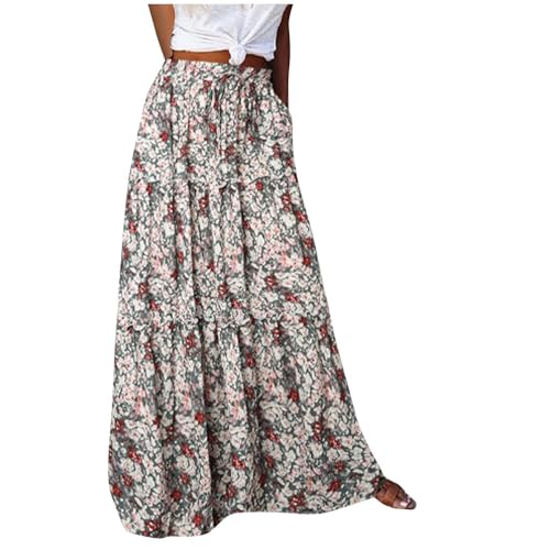 SPSMOKH Boho-Maxi-Röcke für Frauen – Bohemian-Bustier-Rock, A-Linie, Strand-Bustier-Rock, Blumendruck, Vintage-Maxirock, modischer Kuchen-Chic-Druck, gerüschte Rüschen, elastische Taille (TYPE - 7, XL SPSMOKH Boho-Maxi-Röcke für Frauen – Bohemian-Bustier-Rock, A-Linie, Strand-Bustier-Rock, Blumendruck, Vintage-Maxirock, modischer Kuchen-Chic-Druck, gerüschte Rüschen, elastische Taille (TYPE - 7, XL von SPSMOKH