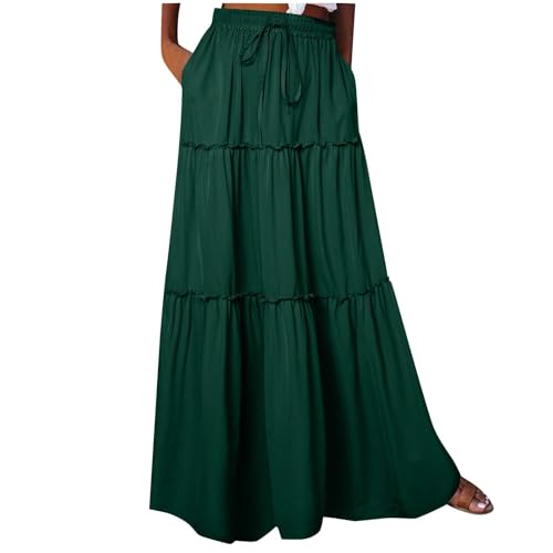 SPSMOKH Boho-Maxi-Röcke für Frauen – Bohemian-Bustier-Rock, A-Linie, Strand-Bustier-Rock, Blumendruck, Vintage-Maxirock, modischer Kuchen-Chic-Druck, gerüschte Rüschen, elastische Taille (Armeegrün SPSMOKH Boho-Maxi-Röcke für Frauen – Bohemian-Bustier-Rock, A-Linie, Strand-Bustier-Rock, Blumendruck, Vintage-Maxirock, modischer Kuchen-Chic-Druck, gerüschte Rüschen, elastische Taille (Armeegrün von SPSMOKH