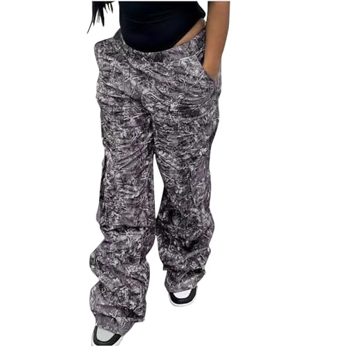 SPSMOKH Cargohose für Damen, Camouflage, gerades langes Bein, Cargo-Jogginghose mit mehreren Taschen, elastische Taille, Baggy-Jogginghose, Y2K, Streetwear, lockere Passform, Vintage-Trainingsanzug SPSMOKH Cargohose für Damen, Camouflage, gerades langes Bein, Cargo-Jogginghose mit mehreren Taschen, elastische Taille, Baggy-Jogginghose, Y2K, Streetwear, lockere Passform, Vintage-Trainingsanzug von SPSMOKH