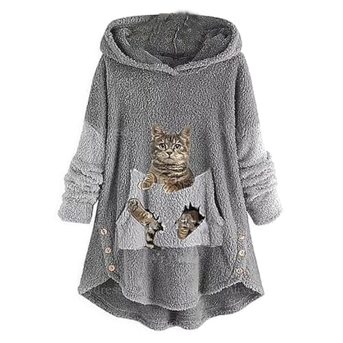 SPSMOKH Damen-Fleece-Kapuzenpullover, langärmelig, A-Linie, Winter, warm, Teddy-Fleece-Jacke, Pullover, Tops, "Yes I'm Cold", Buchstabendruck, flauschig, trendig, niedlich, Mädchen, lässig, Zuhause (A SPSMOKH Damen-Fleece-Kapuzenpullover, langärmelig, A-Linie, Winter, warm, Teddy-Fleece-Jacke, Pullover, Tops, "Yes I'm Cold", Buchstabendruck, flauschig, trendig, niedlich, Mädchen, lässig, Zuhause (A von SPSMOKH