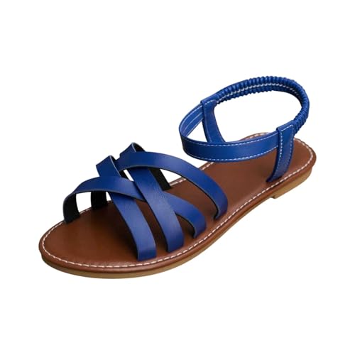 SPSMOKH Damen-Sandalen, Slingback, flache Füße, Leder, römische Sandalen, Freizeit, Reisen, atmungsaktiv, Flip-Flop, breite Passform, Hausschuhe, Sommer, Strandschuhe für drinnen und draußen, Blau SPSMOKH Damen-Sandalen, Slingback, flache Füße, Leder, römische Sandalen, Freizeit, Reisen, atmungsaktiv, Flip-Flop, breite Passform, Hausschuhe, Sommer, Strandschuhe für drinnen und draußen, Blau von SPSMOKH