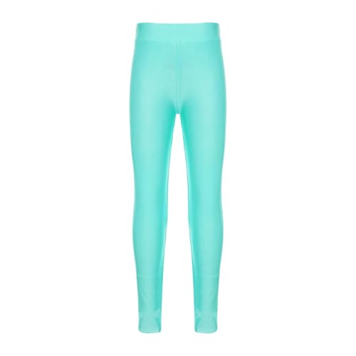 SPSMOKH Einfarbige Schwimmleggings für Mädchen, LSF 50+, Strand, Rashguard, Gymnastik, Tanzstrumpfhose (Hellgrün, 8 Jahre) von SPSMOKH