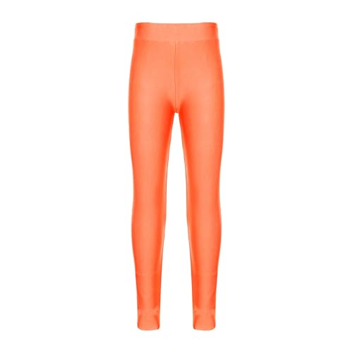 SPSMOKH Einfarbige Schwimmleggings für Mädchen, LSF 50+, Strand, Rashguard, Gymnastik, Tanzstrumpfhose (Orange, 12 Jahre) von SPSMOKH