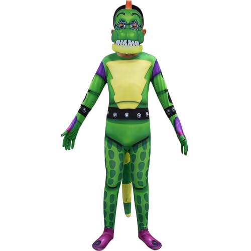 SPSMOKH Fnaf Horrorspiel Cosplay einteiliges Kostüm Kollektion Cosplay Kostüm Halloween Bühnenanzug (Der grüne Dinosaurier, 120) von SPSMOKH
