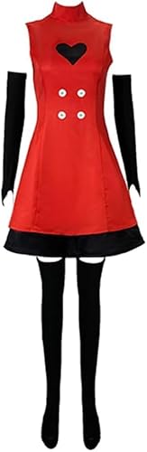 SPSMOKH Hazbin Hotel Cosplay Charlie Dress Full Set Kostüm Charlie Morningstar Uniform Anzug Comic-Con Rollenspiel Outfit Halloween Karneval Verkleidung Party (Typ1, L) von SPSMOKH