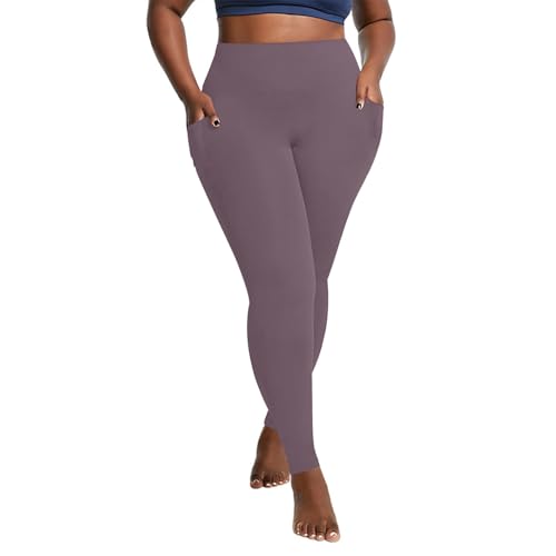 SPSMOKH Leggings mit Taschen für Damen, Bauchkontrolle, Workout, butterweich, elastisch, blickdicht, Yogahose, hohe Taille, bequem, schmal, Lila, Größe XL SPSMOKH Leggings mit Taschen für Damen, Bauchkontrolle, Workout, butterweich, elastisch, blickdicht, Yogahose, hohe Taille, bequem, schmal, Lila, Größe XL von SPSMOKH