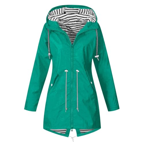 SPSMOKH Leichte Regenjacke für Damen, Kapuzenjacken, wasserdicht, übergroßer Windbreaker, einfarbig, Reißverschluss, Mantel mit Kapuze, 3-in-1, lange Jacken, leger, leicht, atmungsaktiv (#03 Grün, XXL SPSMOKH Leichte Regenjacke für Damen, Kapuzenjacken, wasserdicht, übergroßer Windbreaker, einfarbig, Reißverschluss, Mantel mit Kapuze, 3-in-1, lange Jacken, leger, leicht, atmungsaktiv (#03 Grün, XXL von SPSMOKH
